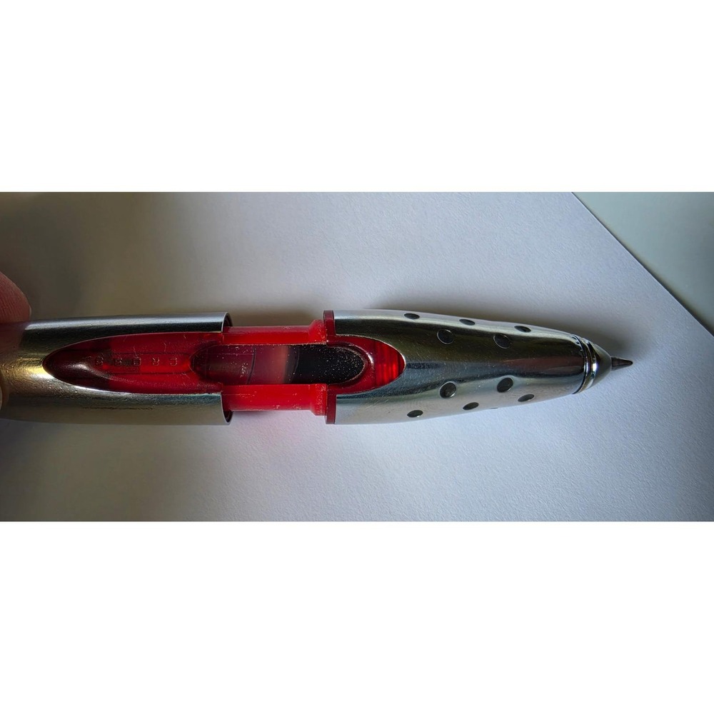 Cross Ion Chrome Red Gel Ink Pocket Pen Slide Action Y2K Modern EDC